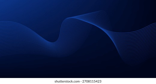 Vector Technology blue curve, Modern tech banner, corporate business concept, hi-tech abstract background