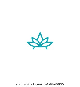 vector technology blue flower logo icon