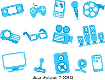 vector technology blue icon series 2 (Separate layers for easy editing)