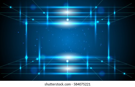 Vector technology blue lines and abstract background.