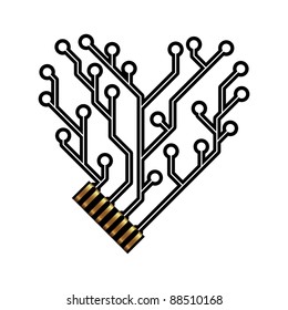 Vector technology circuit board heart
