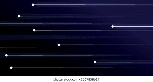 Vector technology circuit lines and dots on blue background, circuit board network connections. vector.