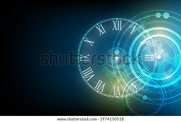 Vector\
technology clock wallpaper.futuristic\
background