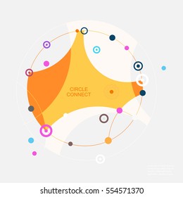 Vector technology concept with abstract color form, lines and dots.