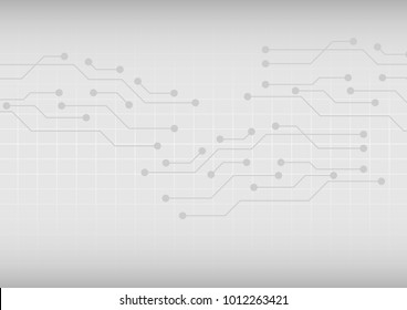 Vector technology concept, Circuit lines on faded square grid background