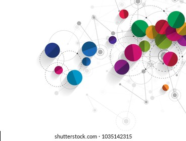 Vector technology concept. Connected Lines and dots. Network sign