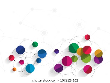 Vector technology concept. Connected Lines and dots. Network sign