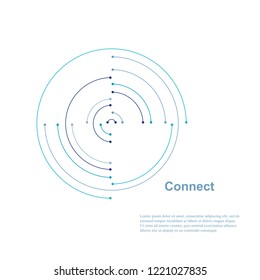 Vector technology concept. Connected Lines and dots. Network sign