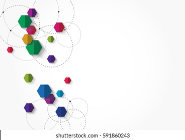 Vector technology concept. Connected Lines and dots. Network sign