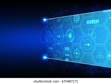 Vector technology concept design on dark blue background