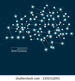 Vector technology conceptual poster with multiple lines isolated on white background. DNA change connections, gene symbols backdrop, deoxyribonucleic acid thread-like chain vector illustration