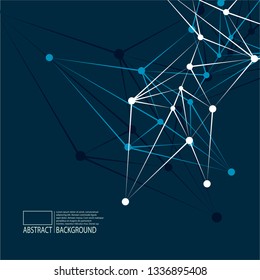 Vector technology conceptual poster with multiple lines isolated on white background. DNA change connections, gene symbols backdrop, deoxyribonucleic acid thread-like chain vector illustration