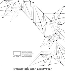 Vector technology conceptual poster with multiple lines isolated on white background. DNA change connections, gene symbols backdrop, deoxyribonucleic acid thread-like chain vector illustration