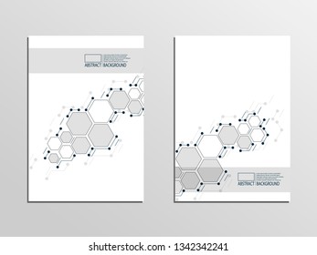 Vector technology conceptual poster with multiple lines isolated on white background. DNA change connections, gene symbols backdrop, deoxyribonucleic acid thread-like chain vector illustration