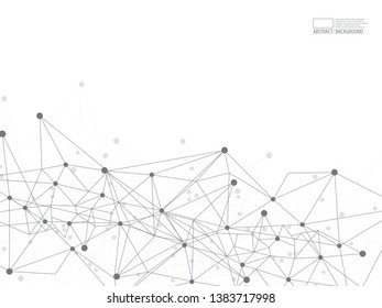 Vector technology conceptual poster with multiple isolated on white background. DNA chane connections, gene symbols backdrop, deoxyribonucleic acid thread-like chain vector illustration