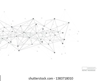 Vector technology conceptual poster with multiple isolated on white background. DNA chane connections, gene symbols backdrop, deoxyribonucleic acid thread-like chain vector illustration