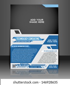 Vector Technology Consulting, Flyer, Brochure, Magazine Cover & Poster Template