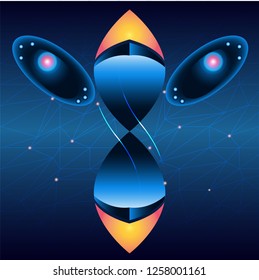 Vector technology dark blue color background