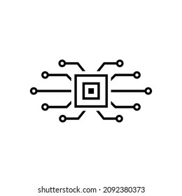 vector technology design, data chip logo, engineering concept  design icon