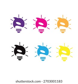Logotipo del icono de la lámpara del delfín de la tecnología del Vector