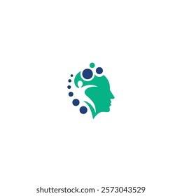 vector technology face logo design