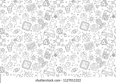 Vector Technology Of Future Pattern. Technology Of Future Seamless Background