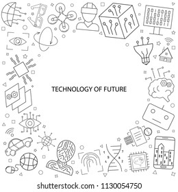 Vector Technology of future pattern. Technology of future seamless background	