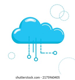 Vector Technology Futuristic Data Cloud Metaverse Concept of Future digital technology metaverse, Blue Color Cloud. Vector illustration eps10. Computer Cyber Security Cloud . Virtual Reality Concept.
