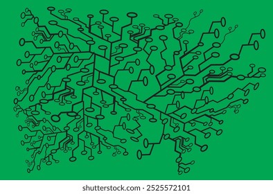 tecnologia de vetor fundo de cor verde e preto