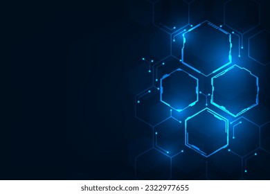 Vector technology with hexagones geometric abstract bacground.