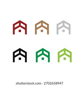 Logotipo del icono del interior del hogar de la tecnología del Vector