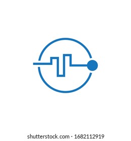 Symbol für Vektorillustration-Technologie. Logo für Stromkreise. Stockillustration