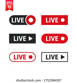 Icono de tecnología vectorial video en vivo. Imagen de video en vivo en línea. Ilustración de símbolo de flujo de vídeo en vivo