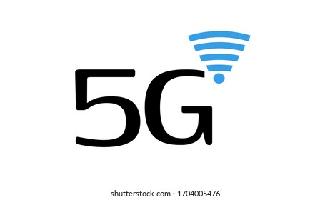 Vector technology icon network sign 5G. Wi-Fi signal.