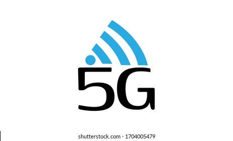 Vector technology icon network sign 5G. Wi-Fi signal.