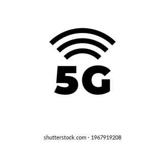 Vector technology icon network sign 5G. Illustration 5g internet symbol in flat line minimalism style.
