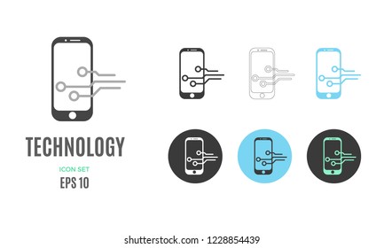 Vector technology infographic template. Color icon design for your illustration or presentation