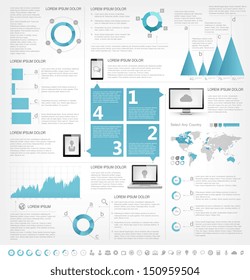 Vector technology infographic timeline. Infographic technology template for presentation design. Infographic Includes vector elements such as diagrams, charts, bars, technology icons, infographic map.