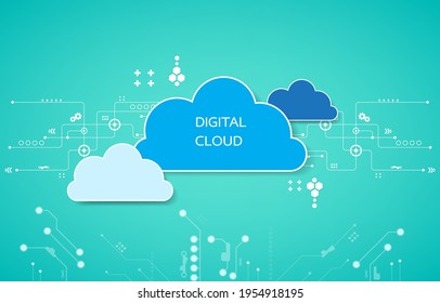 Vector technology information digital cloud wallpaper
