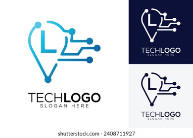 vector technology letter l logo
