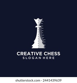 Vector technology logo chess game logic for online games, chess logo with technology concept