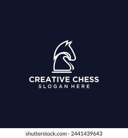 Vector technology logo chess game logic for online games, chess logo with technology concept