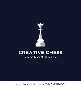 Vector technology logo chess game logic for online games, chess logo with technology concept