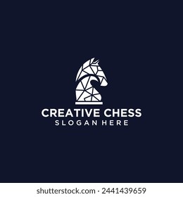 Vector technology logo chess game logic for online games, chess logo with technology concept