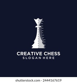 Vector technology logo chess game logic for online games, chess logo with technology concept