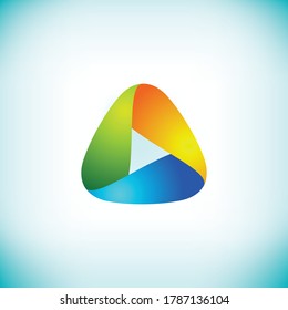 Triángulo de forma de diseño del logotipo de tecnología de vector