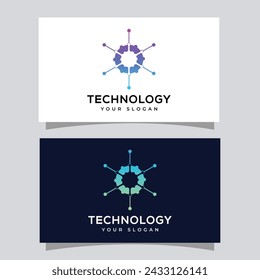 Vector technology logo design template.