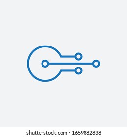 Logo de la tecnología vectorial, icono. Icono de tecnología abstracta. Ilustración de las existencias