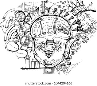 Vector Technology to make money ideas download email internet black and white.