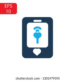 Vector technology mobile phone icon. mobile illustration in flat style